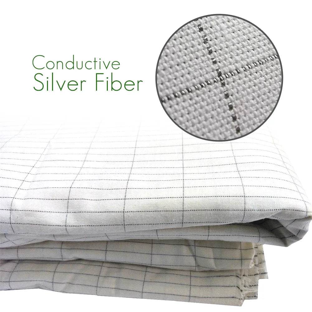 Earthing Plain Bedsheet with Conductive Silver Fiber Antistatic Health Protection Sheet Grounded Release Static